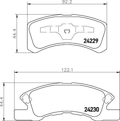 Produktbild von HELLA 8DB 355 012-051 Bremsbeläge Satz Vorne Bremsklötze für MITSUBISHI Mirage / Space Star Schrägheck (A0A) für DAIHATSU Cuore VII (L275, L285, L276)