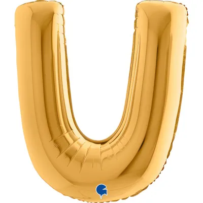 Obrázek produktu pro Nafukovací balónek písmeno U zlaté 102 cm