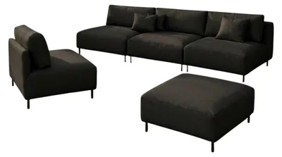 Produktbild von Garten Lounge Set SUN – Outdoor Möbel Set mit Sofa, Sessel und Hocker, UV-beständig und wasserabweisend