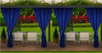 Zdjęcie produktu dla Zasłony ogrodowe 155x200cm ciemnoniebieskie 4 szt | zasłony na taras balkon | zasłony zewnętrzne wodoodporne | zasłony do ogrodu | zasłony na zewnątrz