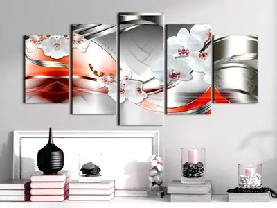 Image de Tableau acoustique Fleurs 200 x 100 cm Tableaux Mousse acoustique Absorbeur acoustique haute performance Isolation acoustique Toile 5 pièces Tableau mural Acoustique intérieure Isolation acoustique b-A-0186-b-o