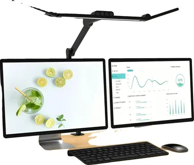 Image de Lampe de bureau, éclairage LED à intensité variable, réglable en hauteur, lampe de bureau LED, 24 W