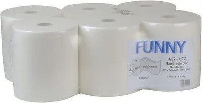 Produktbild von 6 Rollen Handtuchrolle für markenfreie Spendersysteme 2 lagig hochweiß 20 cm
