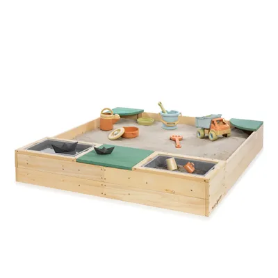 Produktbild von MUDDY BUDDY® Sandkasten "Beach Rebel" natur - salbeigrün