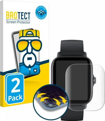 Produktbild von 2x BROTECT Fullscreen Schutzfolie für Huami Amazfit GTS 3 Displayschutz Folie Fullcover Klar Transparent