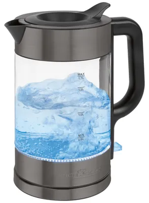 Produktbild von PROFI COOK Glas-Wasserkocher PC-WKS 1322, 1,7L, Glas & Edelstahl, 2200 W, DarkInox