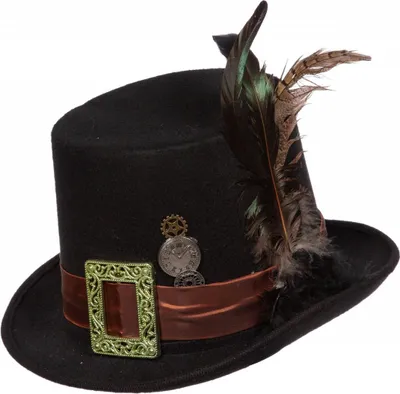 Produktbild von Steampunk Zylinder mit Federn | Schwarz - Hut Zubehör Partykostüm