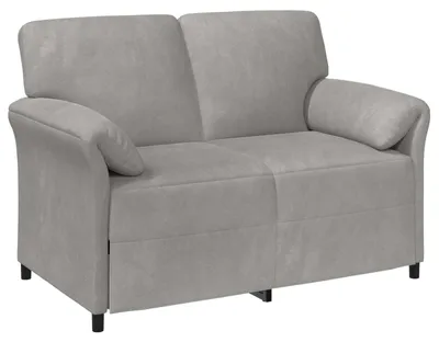 Zdjęcie produktu dla vidaXL Sofa dwuosobowa, jasnoszara, 138 x 83 x 95 cm, aksamit