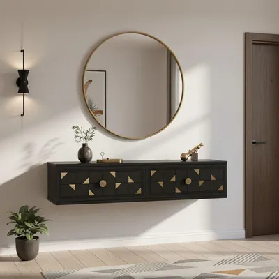 Obrázok produktu pre Skye Decor, Kvalitná komoda (kód výrobku) – antracitová a zlatá, 120 cm, moderný štýl