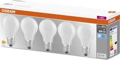 Produktbild von Osram LED BASE Classic 5er Set E27 6,5W