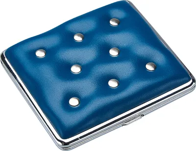 Produktbild von ZIGARETTENETUI Leder Optik mit Nieten aus Metall für 20 Zigaretten Etui Zigarettenbox Zigarettendose Dose Box Case Geschenk 26 (Blau)