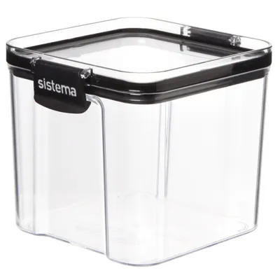 Produktbild von Sistema luftdichter vorratsbehälter 700 ml stapelbar - Transparent & schwarz - Stapelbar | Mit Deckel | Luftdicht | BPA-frei