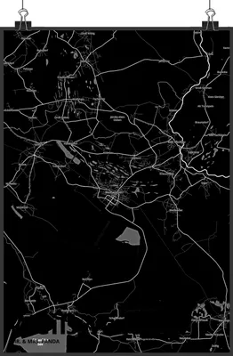 Produktbild von Mr. & Mrs. Panda Bild Weißwasser DIN A3 - Geschenk, Plakat, Stadt Dorf Karte Landkarte Map Stadtplan, Kunstdruck, drucke, wanddeko, Wandbild