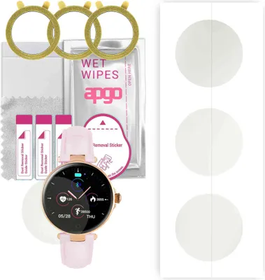 Produktbild von apgo 3 Stück Schutzfolie, Matt, kompatibel mit Watchmark Fashionwatch WR6 Smartwatch, Hydrogel Displayschutzfolie mit Positionierhilfe, Displayfolie, robust und kratzfest