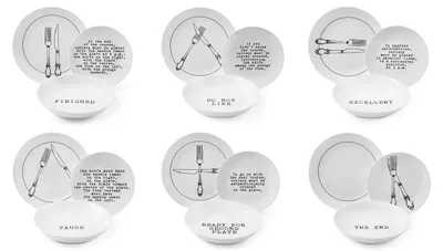 Tafelset 18-teilig, Porzellan, 6 Teller, 6 Schalen, 6 Dessertteller