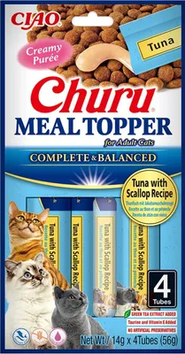 Produktbild von INABA Churu Meal Topper Tuna with scallop - Katze behandeln - 4 x 14g