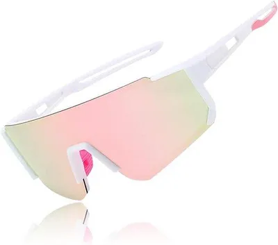 Obrázek produktu pro Sportovní brýle do přírody, polarizované sluneční brýle pro muže a ženy, brýle s ochranou UV400 pro outdoorové aktivity, jako je jízda na kole, lyžování, rybaření, běh, růžové