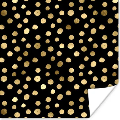 Produktbild von MuchoWow® Poster Muster - Punkte - Gold 75x75 cm - Wand Dekoration