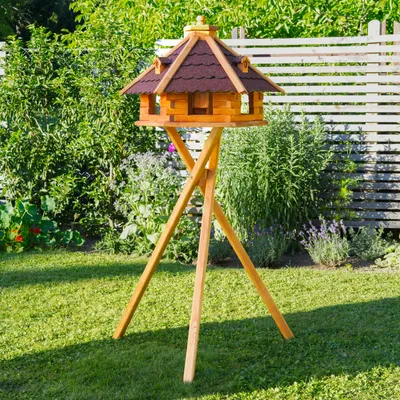 Produktbild von Vogelhaus XXL V 18 rot mit Ständer und Solarbeleuchtung