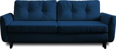 Image de Lisa Design Nils - Canapé droit 3 places convertible - avec coffre de rangement - Velours , Bleu nuit