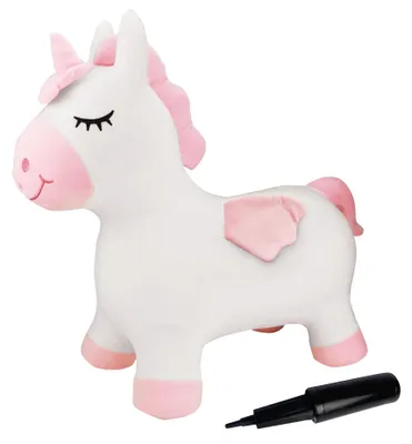 Image de Licorne Sauteuse Gonflable avec housse en peluche