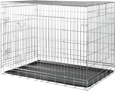 Produktbild von TRIXIE Hundebox Home – XL: 116 × 86 × 77 cm – faltbarer Hundekäfig mit 2 Türen & Sicherheitsverschlüssen, verzinkte Transportbox mit stabiler Bodenwanne für Zuhause & unterwegs – 3926