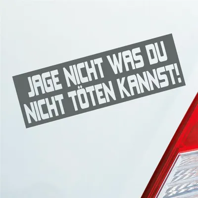 Produktbild von Auto Aufkleber Jage nicht was du nicht töten kannst! JDM 15x5 cm Grau Sticker Heckscheibenaufkleber