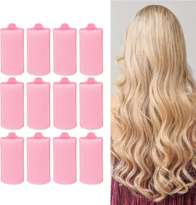 Produktbild von 12 Stück professionelle Schaumschwamm-Lockenwickler für langes und mittellanges Haar, weiche Lockenwickler für das Haarstyling und Friseurwerkzeuge für Frauen