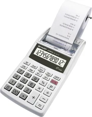 Produktbild von Sharp EL-1611 V druckender Tischrechner weiß, LCD, 12-stellig, Batteriebetrieb, exkl. Netzadapter