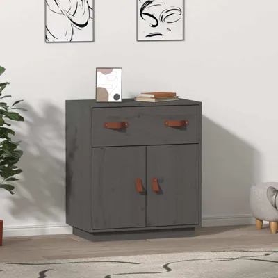 Immagine prodotto di vidaXL Credenza grigia 65,5x40x75 cm in legno di pino massiccio