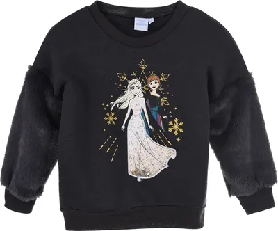 Produktbild von Frozen - Die Eiskönigin Anna und Elsa Kinder Mädchen Fleece Pullover Sweat-Shirt Sweater, Farbe:Grau, Größe:128