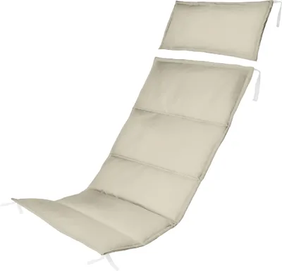 Produktbild von Beige Holz-Liegestuhl Auflage für Klappbar Klappliegestuhl Wasserabweisende Polster Hochwertiges Polyester Kissen mit Watte in der Farbe Beige [145]