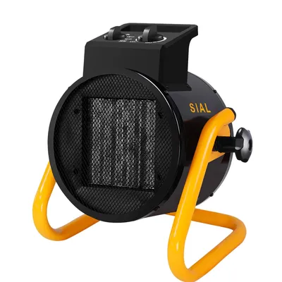 Produktbild von SIAL Elektrischer Heißluftheizer 3000W, Keramikheizung, Baustellen-Heizgerät für 30 m², mit Thermostat, Schwarz - Garage, Keller, Atelier
