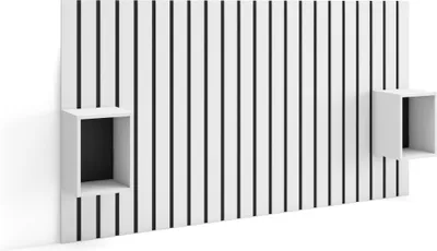 Produktbild von Kopfteil, Nachttischen, 196x107x3 cm, 120,135,140 cm Bett, Stauraum, Weiß
