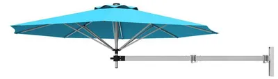 Zdjęcie produktu dla Parasol ścienny, średnica 250 cm, turkusowy, aluminium, regulowany