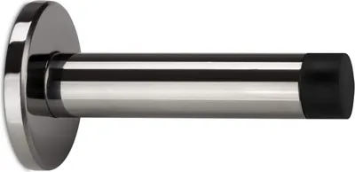 Produktbild von Türstopper aus Edelstahl (1 Stück), Premium Türstopper ohne Bohren mit Gummiring, silberner Türstopper, massives Edelstahl, schwere Türstopper (silber, 12 cm)