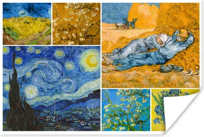 Produktbild von MuchoWow® Poster Van Gogh - Collage - Alte Meister 90x60 cm - Schlafzimmer
