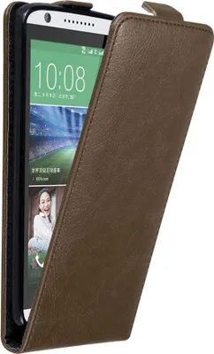 Produktbild von Cadorabo Hülle für HTC Desire 820 Schutz Hülle in Braun Flip Etui Handyhülle Case Cover