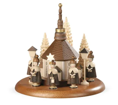 Productafbeelding van Motieplatform voor elektrische speelgoeddoos - Kerststal met Seiffener kerk en natuur (13 cm) van Müller Kleinkunst