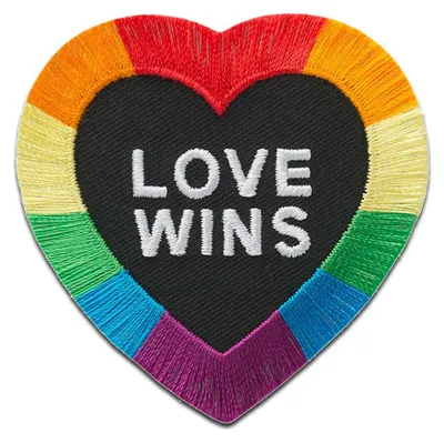 Obrázek produktu pro Love wins - nažehlovací nášivka, nažehlovací obrázek, nažehlovací aplikace, nášivky, k nažehlení, velikost: 6,4 x 6,3 cm