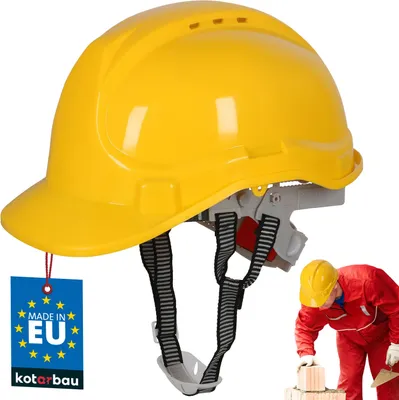Produktbild von KOTARBAU® Bauhelm Bauarbeiterhelm Schutzhelm für die Baustelle Arbeitshelm Arbeitssicherheit Verstellbar Gelb