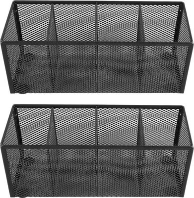 Image de Porte-crayon en maille 4 compartiments Porte-crayon métallique polyvalent pour l'école au bureau