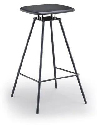 Immagine prodotto di Sgabello da bar moderno con seduta nera e struttura in metallo nero