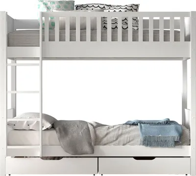 Produktbild von Etagenbett Karyl 208x105x175 Hochbett Massivholz Weiß