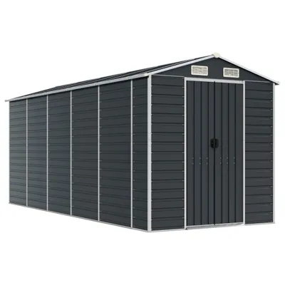 Image de vidaXL Abri de jardin anthracite 191x470x198 cm Acier galvanisé