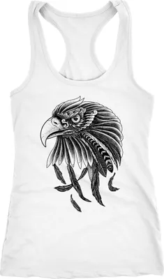 Produktbild von Damen Tank-Top Adler Motiv Racerback Neverless® weiß XL