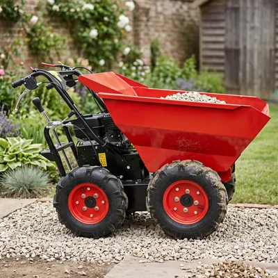 Produktbild von BRAST Benzin Muldenkipper Mini-Dumper Motor-Schubkarre Dumper Radlader 4,8kw/6,5PS Allradantrieb 300 kg Traglast