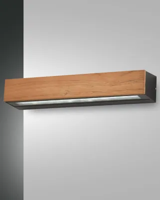 Produktbild von Fabas Luce LED Außen-Wandleuchte Hazel 66x87mm 20W Warmweiß IP65 Teakholz