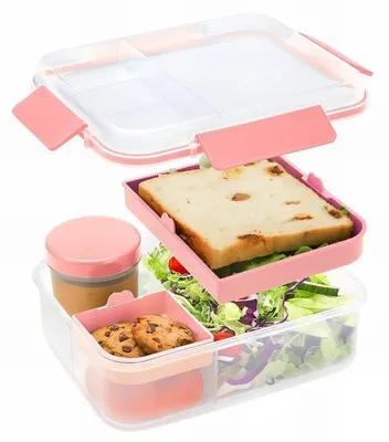 Obrázok produktu pre Lunchbox 1600 ml, ružový, s priehradkami