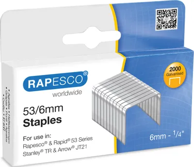 Produktbild von Rapesco Typ 53/6 mm Verzinkte Heftklammern 2000 Stück
